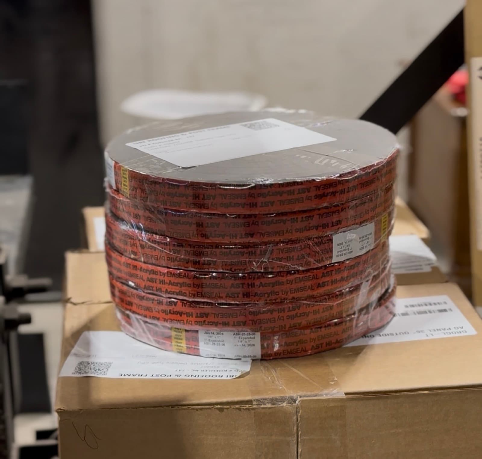 EMSEAL AST Hi-Acrylic expanding sealant tape rolls for post frame buildings at HRI Supply