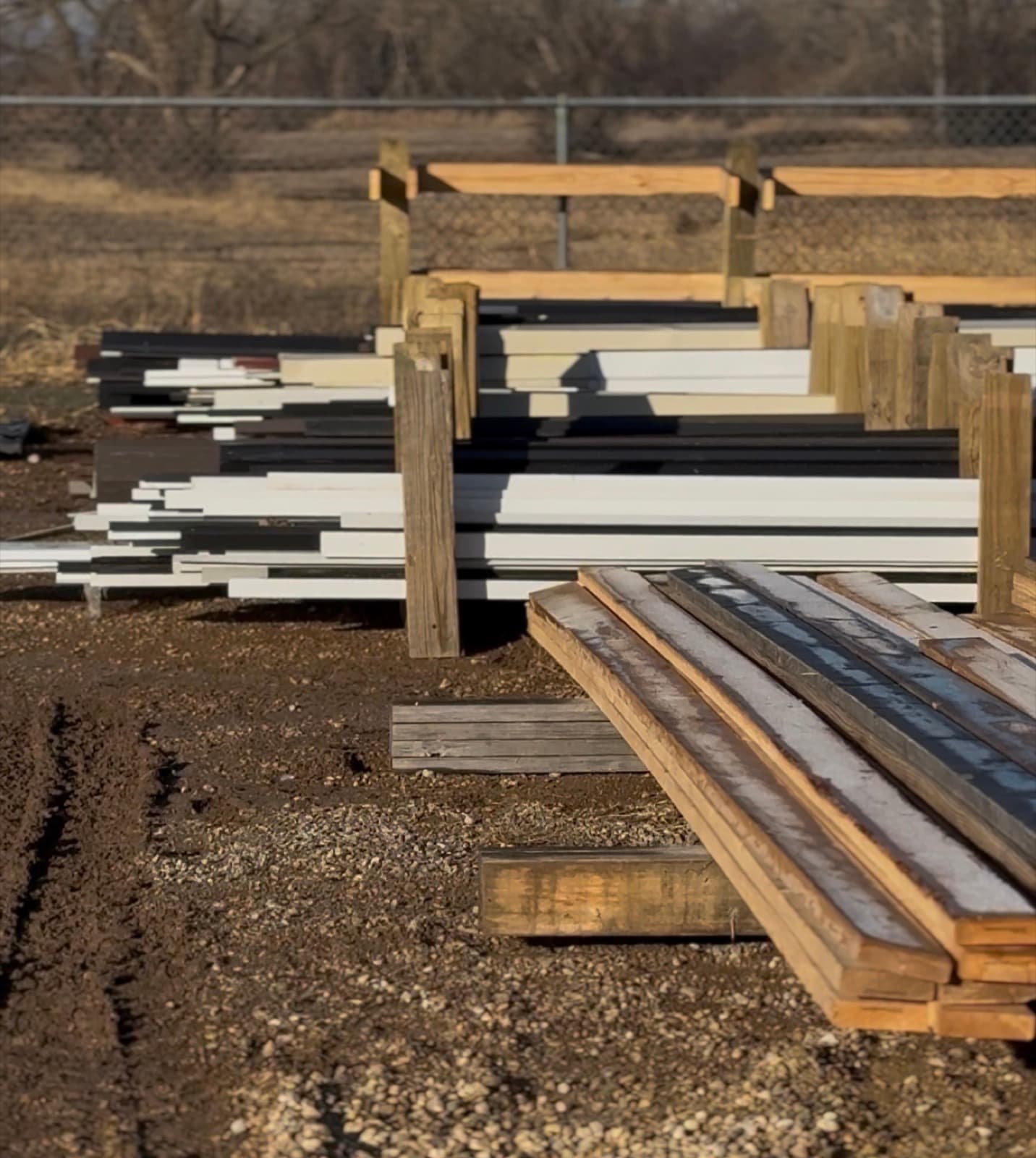 HRI Supply treated lumber yard in Ponca City, Oklahoma with framing lumber and metal trim